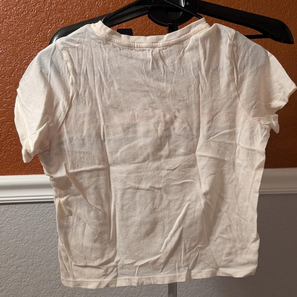 Marine Layer Cream Tee with Rainbow Stripes - Picture 2 of 2